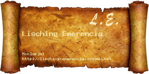 Lisching Emerencia névjegykártya